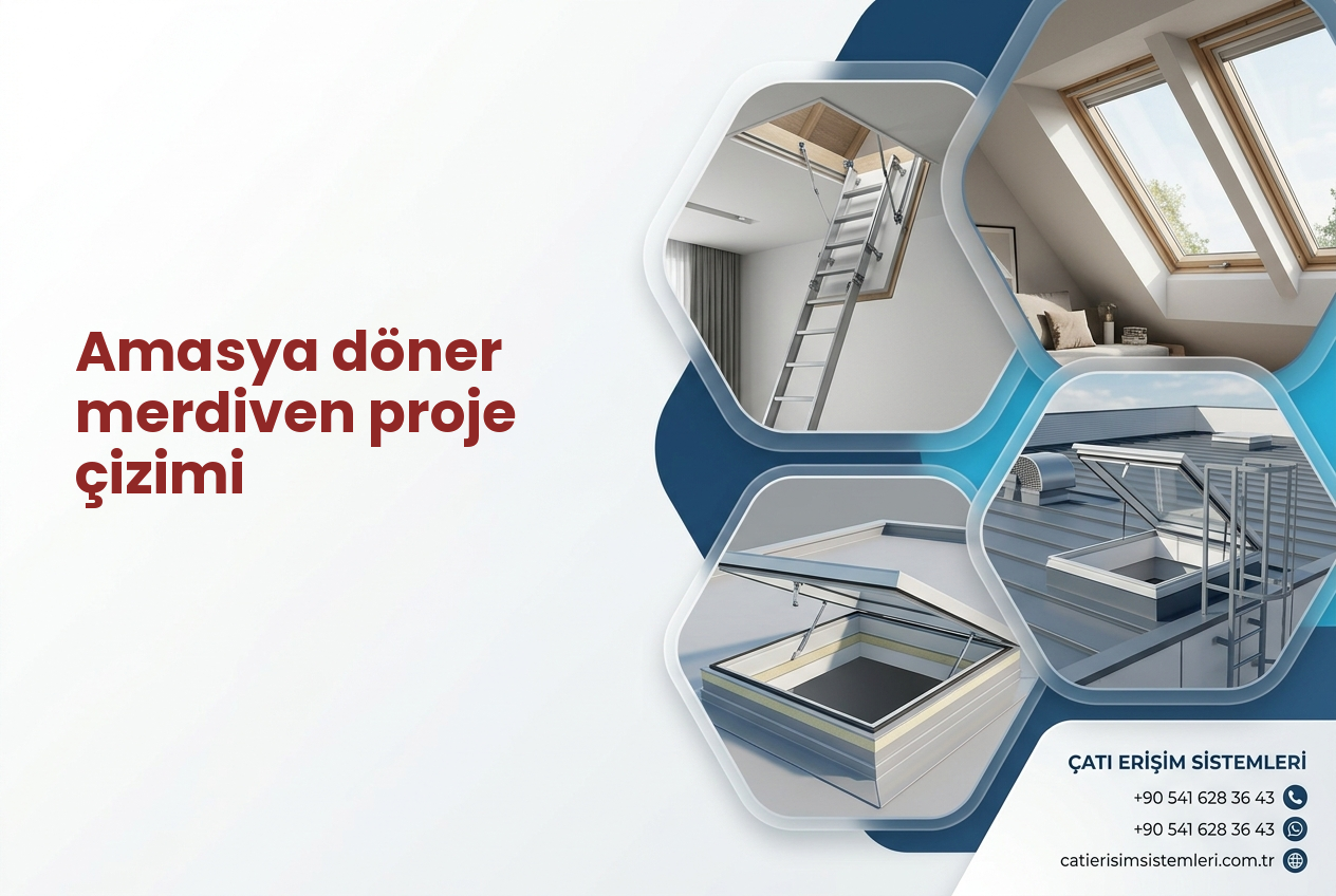 Amasya döner merdiven proje çizimi