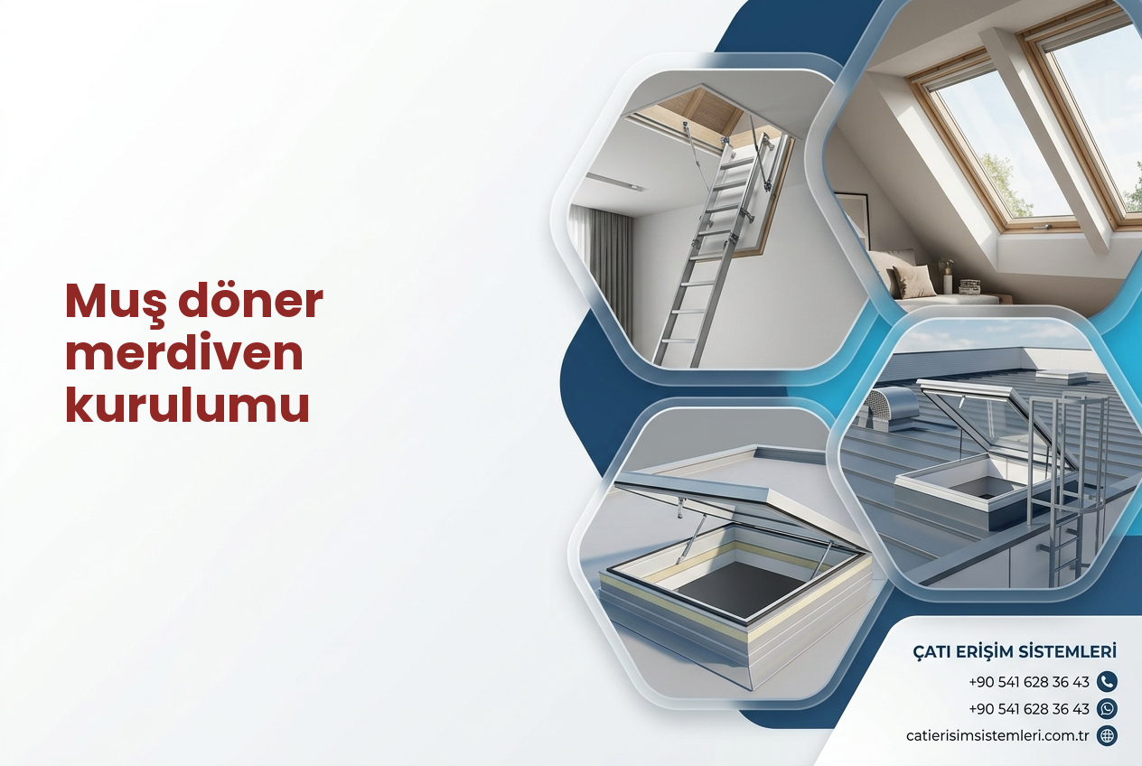 Muş döner merdiven kurulumu
