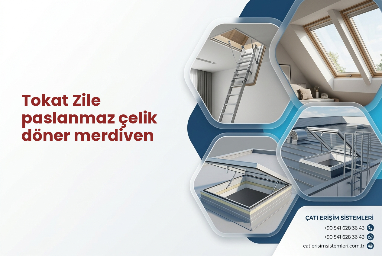 Tokat Zile paslanmaz çelik döner merdiven