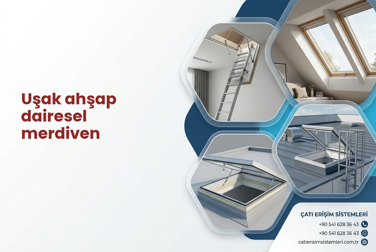 Uşak ahşap dairesel merdiven